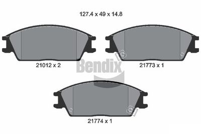 BPD1303 BENDIX Braking Комплект тормозных колодок, дисковый тормоз