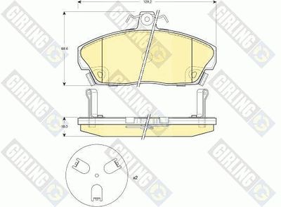 6132671 GIRLING Комплект тормозных колодок, дисковый тормоз