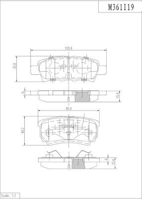 M361I19 NPS Комплект тормозных колодок, дисковый тормоз