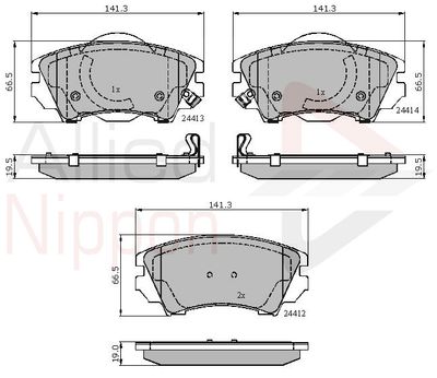 ADB31680 COMLINE Комплект тормозных колодок, дисковый тормоз