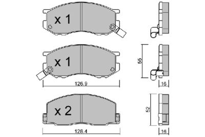 BPTO1931 AISIN Комплект тормозных колодок, дисковый тормоз