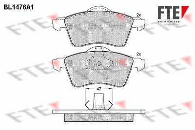 BL1476A1 FTE Комплект тормозных колодок, дисковый тормоз