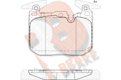 RB2093 R BRAKE Комплект тормозных колодок, дисковый тормоз