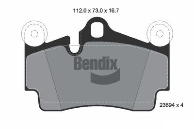 BPD1401 BENDIX Braking Комплект тормозных колодок, дисковый тормоз