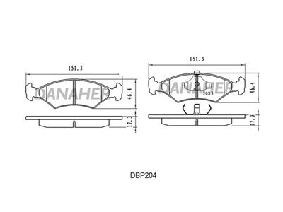 DBP204 DANAHER Комплект тормозных колодок, дисковый тормоз