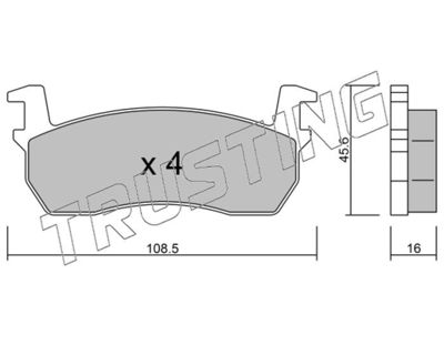 0360 TRUSTING Комплект тормозных колодок, дисковый тормоз