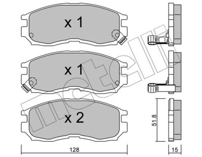 2202240 METELLI Комплект тормозных колодок, дисковый тормоз