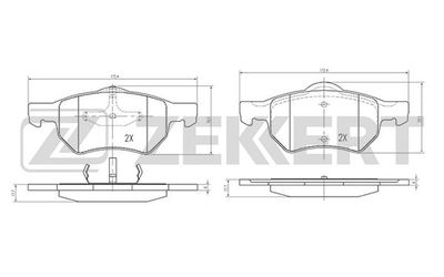 BS2106 ZEKKERT Комплект тормозных колодок, дисковый тормоз