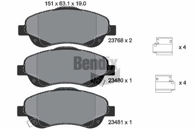 BPD1319 BENDIX Braking Комплект тормозных колодок, дисковый тормоз