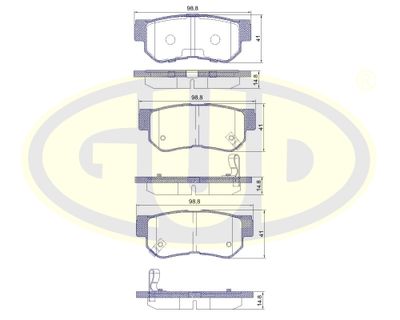 GBP880157 G.U.D. Комплект тормозных колодок, дисковый тормоз