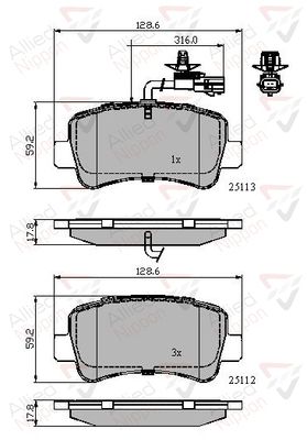 ADB12105 COMLINE Комплект тормозных колодок, дисковый тормоз