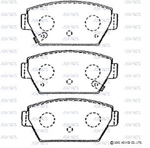 SN842P ADVICS Комплект тормозных колодок, дисковый тормоз