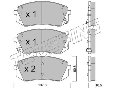 7990 TRUSTING Комплект тормозных колодок, дисковый тормоз