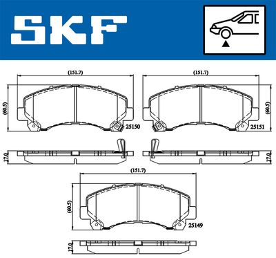 VKBP80233A SKF Комплект тормозных колодок, дисковый тормоз