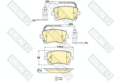 6115081 GIRLING Комплект тормозных колодок, дисковый тормоз