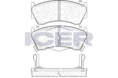 181394 ICER Комплект тормозных колодок, дисковый тормоз