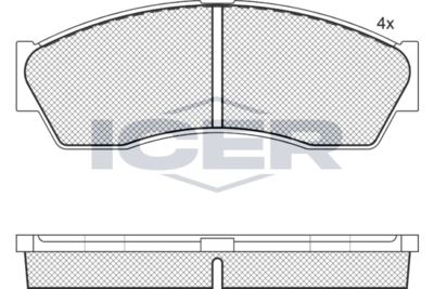 181884 ICER Комплект тормозных колодок, дисковый тормоз