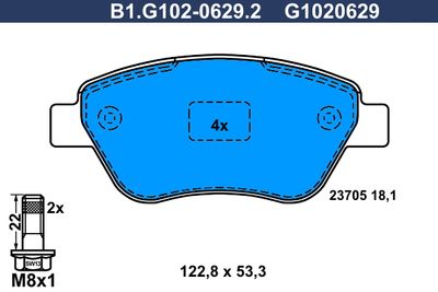 B1G10206292 GALFER Комплект тормозных колодок, дисковый тормоз