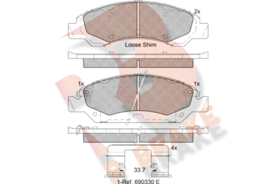 RB2138 R BRAKE Комплект тормозных колодок, дисковый тормоз