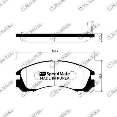 SMBPH009 SpeedMate Комплект тормозных колодок, дисковый тормоз