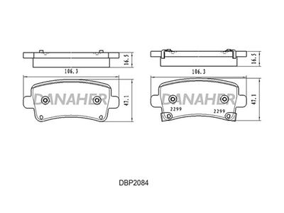 DBP2084 DANAHER Комплект тормозных колодок, дисковый тормоз