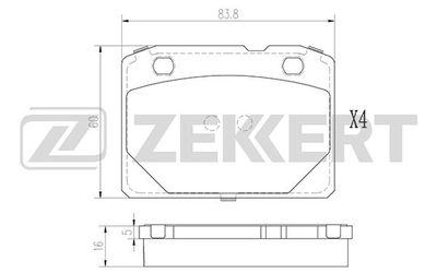 BS2901 ZEKKERT Комплект тормозных колодок, дисковый тормоз