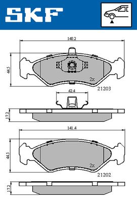 VKBP80550 SKF Комплект тормозных колодок, дисковый тормоз