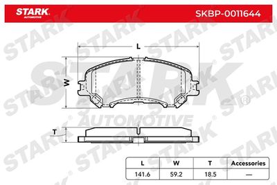 SKBP0011644 Stark Комплект тормозных колодок, дисковый тормоз