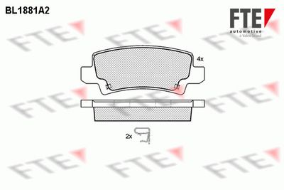 BL1881A2 FTE Комплект тормозных колодок, дисковый тормоз