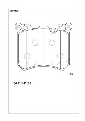 KD7947 ASIMCO Комплект тормозных колодок, дисковый тормоз