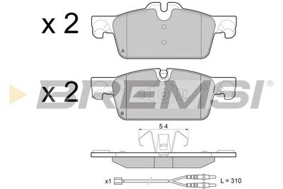 BP3464 BREMSI Комплект тормозных колодок, дисковый тормоз