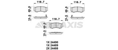 AB0355 BRAXIS Комплект тормозных колодок, дисковый тормоз