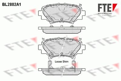 BL2802A1 FTE Комплект тормозных колодок, дисковый тормоз