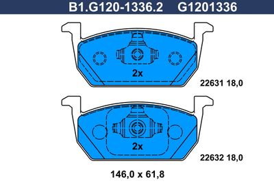 B1G12013362 GALFER Комплект тормозных колодок, дисковый тормоз