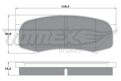 TX1383 TOMEX Brakes Комплект тормозных колодок, дисковый тормоз