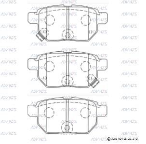 SN953P ADVICS Комплект тормозных колодок, дисковый тормоз