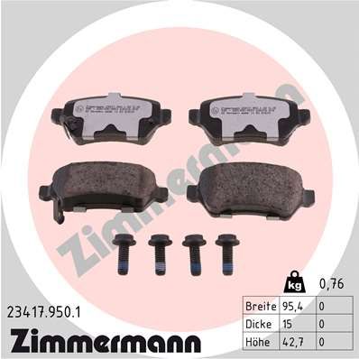 234179501 ZIMMERMANN Комплект тормозных колодок, дисковый тормоз