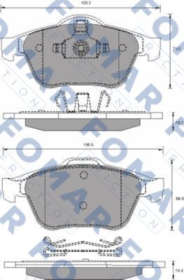 FO686481 FOMAR Friction Комплект тормозных колодок, дисковый тормоз