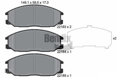 BPD1877 BENDIX Braking Комплект тормозных колодок, дисковый тормоз