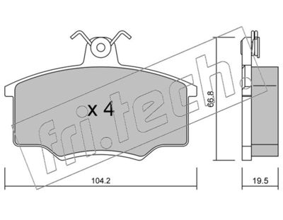 0260 fri.tech. Комплект тормозных колодок, дисковый тормоз