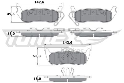 TX1548 TOMEX Brakes Комплект тормозных колодок, дисковый тормоз