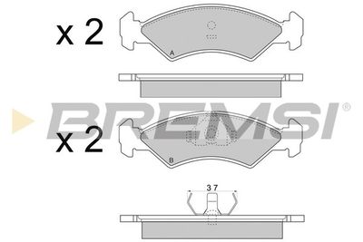 BP2263 BREMSI Комплект тормозных колодок, дисковый тормоз