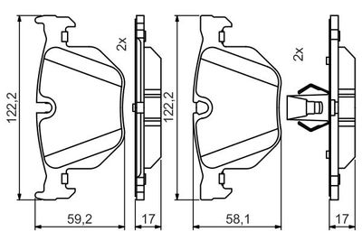 0986495481 BOSCH Комплект тормозных колодок, дисковый тормоз