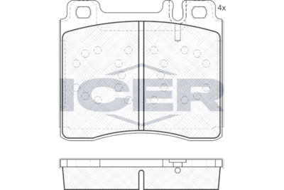 181158 ICER Комплект тормозных колодок, дисковый тормоз
