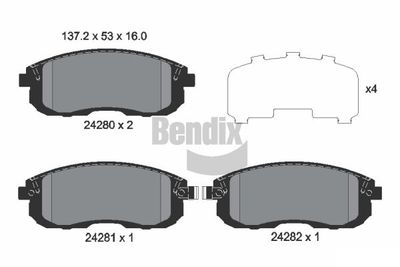 BPD2120 BENDIX Braking Комплект тормозных колодок, дисковый тормоз