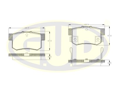 GBP032532 G.U.D. Комплект тормозных колодок, дисковый тормоз