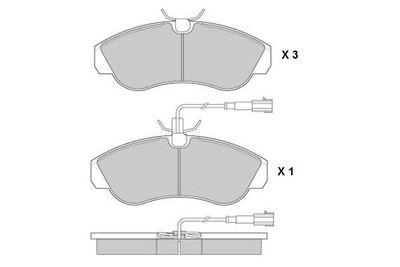 120889 E.T.F. Комплект тормозных колодок, дисковый тормоз