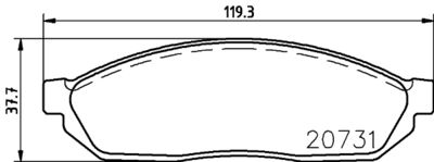 8DB355037121 HELLA PAGID Комплект тормозных колодок, дисковый тормоз