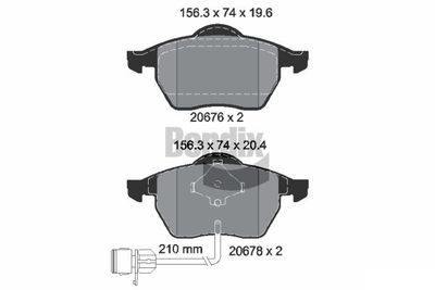 BPD1720 BENDIX Braking Комплект тормозных колодок, дисковый тормоз