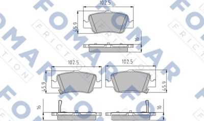 FO862581 FOMAR Friction Комплект тормозных колодок, дисковый тормоз